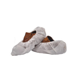 Disposable Plastic Shoe Covers with Reinforce Sole TST PP CPE White (500 Units)