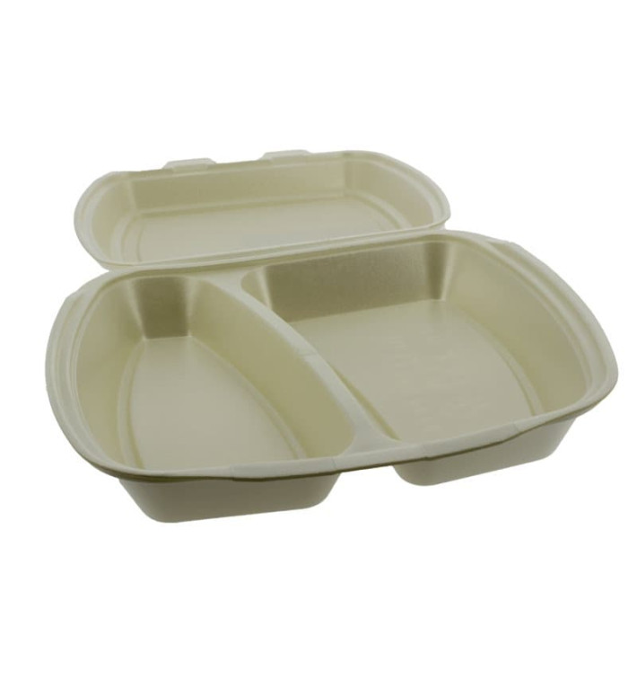 Foam Lunch Box 2 Compartments Champagne 2,40x2,10x0,70cm (250 Units) Foam Lunch Box 2 Compartments Champagne 2,40x2,10x0,70cm (250 Units)