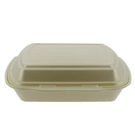 Foam Lunch Box 2 Compartments Champagne 2,40x2,10x0,70cm (250 Units)