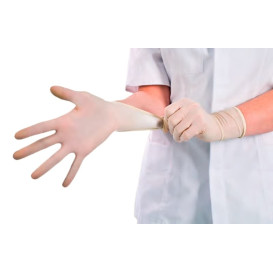 Latex Gloves White Size L (100 Units)