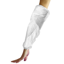 Disposable Plastic Over Sleeve PE White G80 18x44cm (100 Units)  