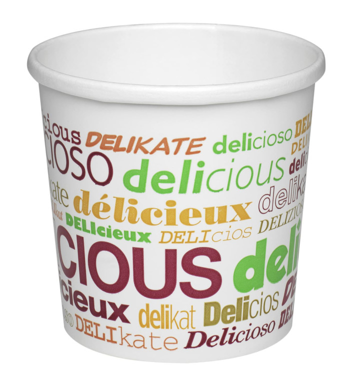 Paper Soup Bowl "Delicius" 12Oz/355ml Ø9,1cm (500 Units)