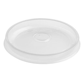 Plastic Lid PP Flat Translucent Ø9,1cm (500 Units)