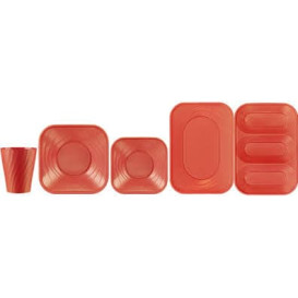 Plastic Tray Microwavable "X-Table" Orange 33x23cm (2 Units) 