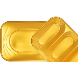 Plastic Tray Microwavable "X-Table" Gold 33x23cm (60 Units)