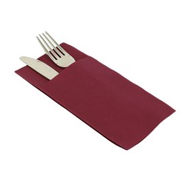 Pocket Fold Airlaid Napkins "Kanguro" Burgundy 40x40cm (30 Units) 