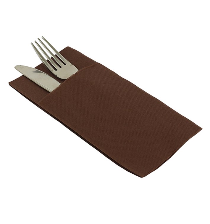 Pocket Fold Airlaid Napkins "Kanguro" Brown 40x40cm (30 Units) Pocket Fold Airlaid Napkins "Kanguro" Brown 40x40cm (30 Units)