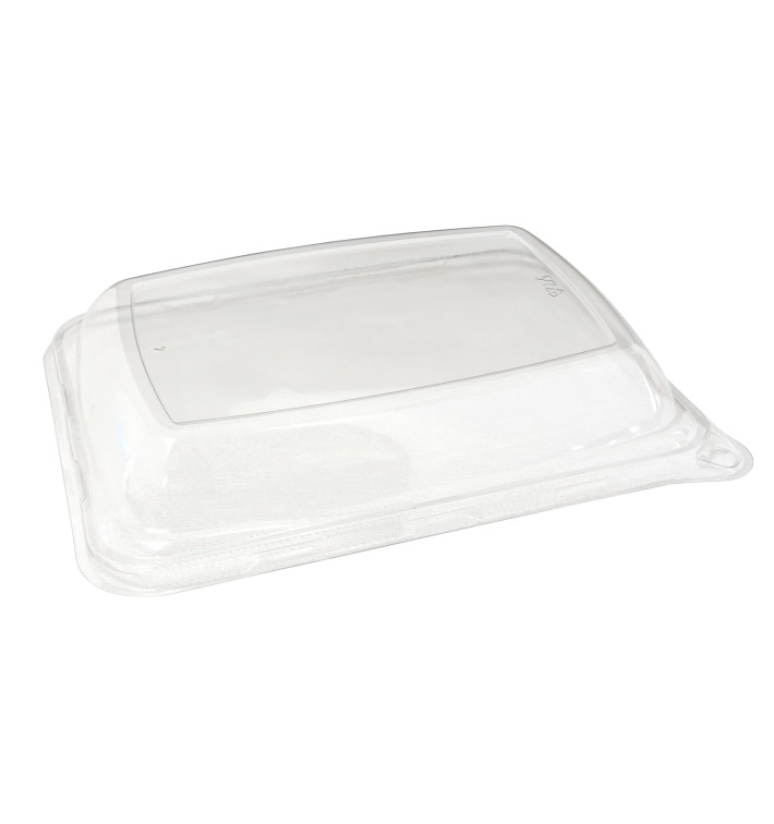 Plastic Dome Lid PET for Sugarcane Baguette Container 20x14x3cm (50 Units) Plastic Dome Lid PET for Sugarcane Baguette Container 20x14x3cm (50 Units)