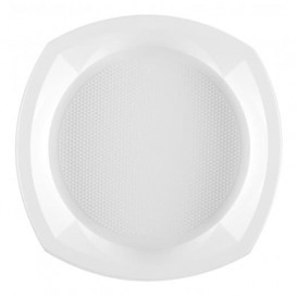 Plastic Plate PS PS Square shape White 23x23 cm 1C (100 Units) 