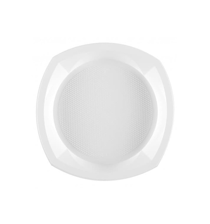 Plastic Plate PS PS Square shape White 23x23 cm 1C (100 Units) Plastic Plate PS PS Square shape White 23x23 cm 1C (100 Units)