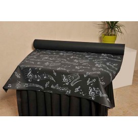 Novotex Tablecloth Roll Black "Música" P40cm 1,2x50m (6 Units)