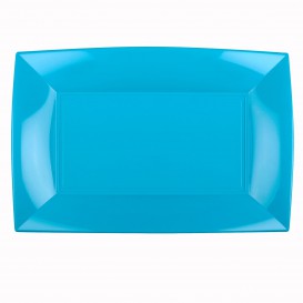Plastic Tray Microwavable Turquoise "Nice" 34,5x23cm (6 Units) 