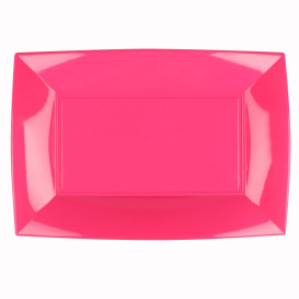 Plastic Tray Microwavable Fuchsia "Nice" 34,5x23cm (6 Units) 