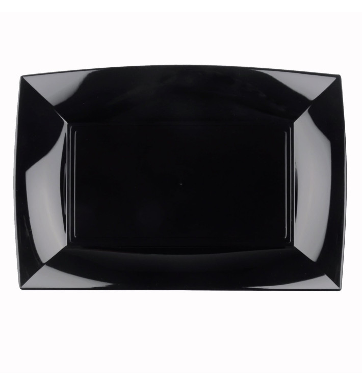 Plastic Tray Microwavable Black "Nice" 34,5x23cm (6 Units) Plastic Tray Microwavable Black "Nice" 34,5x23cm (6 Units)