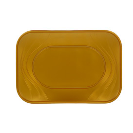 Plastic Tray Microwavable "X-Table" Gold 33x23cm (60 Units)