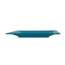 Plastic Plate Square shape Flat Turquoise 17 cm (750 Units)