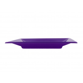 Plastic Plate Flat Square shape Lilac 23 cm (25 Units) 