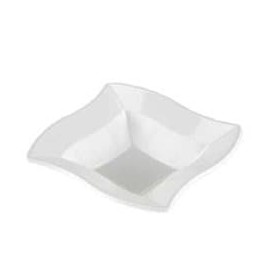 Plastic Bowl PS Square shape "Ondas" White 18x18cm (750 Units)