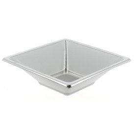 Plastic Bowl PS Square shape Silver 12x12cm (750 Units)