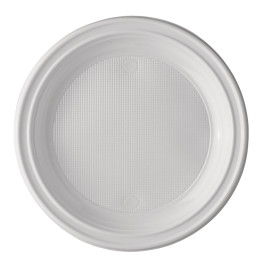 Plastic Plate PS 1 Compartment 22 cm (1400 Units)