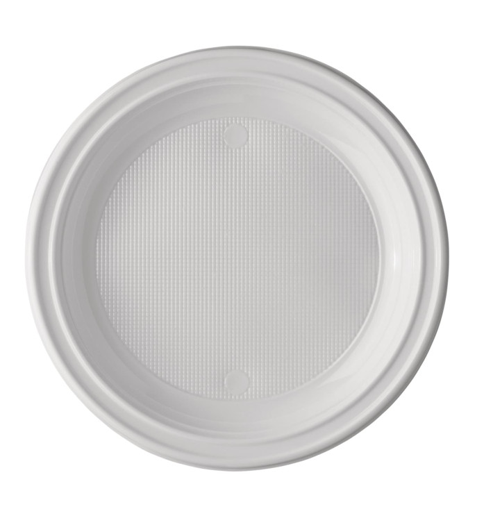 Plastic Plate PS 1 Compartment 22 cm (1400 Units)