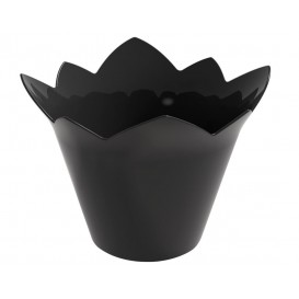 Tasting Plastic Bowl PS "Nenufar" Black 70 ml (25 Units) 