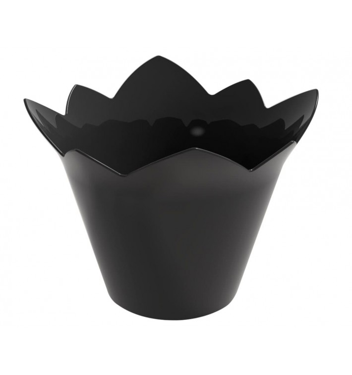 Tasting Plastic Bowl PS "Nenufar" Black 70 ml (500 Units)