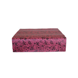 Pre-Cut Paper Tablecloth 1x1m "Cachemir" Burgundy 37g 1x1m (400 Units)