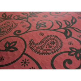 Pre-Cut Paper Tablecloth 1x1m "Cachemir" Burgundy 37g 1x1m (400 Units)