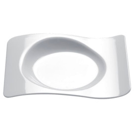 Tasting Plastic Plate PS "Forma" White 8x6,6 cm (50 Units) 