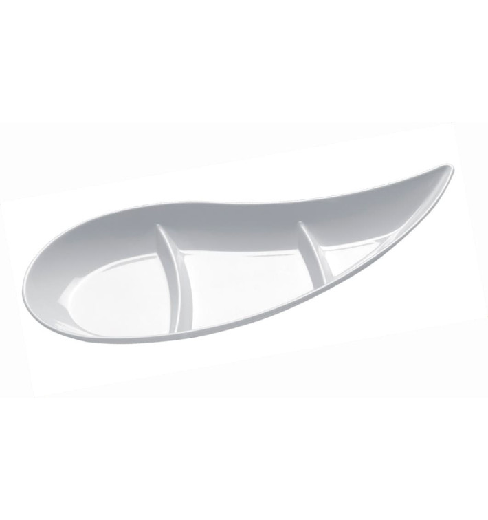 Tasting Sauce Bowl PS "Virgola" 3 Comp. White 30 ml (50 Units) Tasting Sauce Bowl PS "Virgola" 3 Comp. White 30 ml (50 Units)
