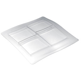 Plastic Compartment Tray PS "FoodPoker" 4C 36x36cm  (1 Unit)