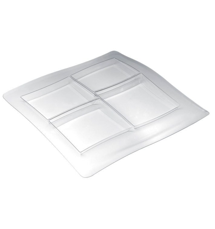 Plastic Compartment Tray PS "FoodPoker" 4C 36x36cm (1 Unit) Plastic Compartment Tray PS "FoodPoker" 4C 36x36cm (1 Unit)
