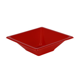 Plastic Bowl PS Square shape Red 12x12cm (25 Units) 