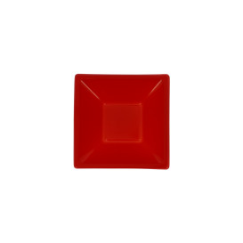 Plastic Bowl PS Square shape Red 12x12cm (25 Units) 