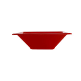 Plastic Bowl PS Square shape Red 12x12cm (25 Units) 