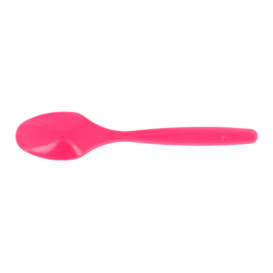 Plastic Teaspoon PS Fuchsia 12cm (40 Units) 