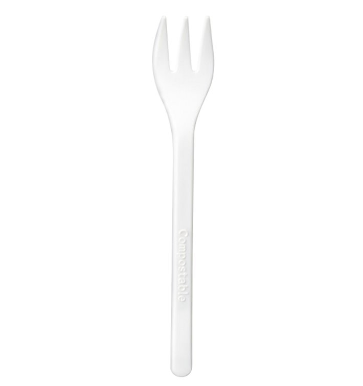 Plastic Tasting Mini Fork White 10cm (1500 Units)