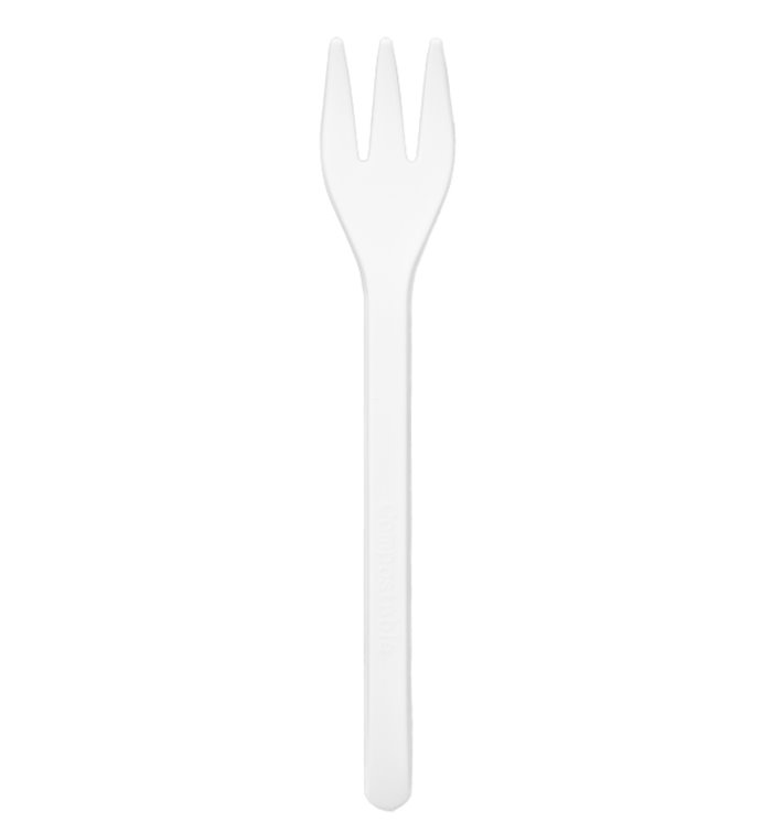 Plastic Tasting Mini Fork White 10cm (1500 Units)