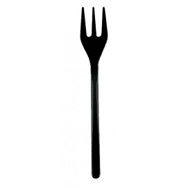 Plastic Tasting Mini Fork Black 10cm (50 Units) 