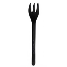 Plastic Tasting Mini Fork Black 10cm (1500 Units)