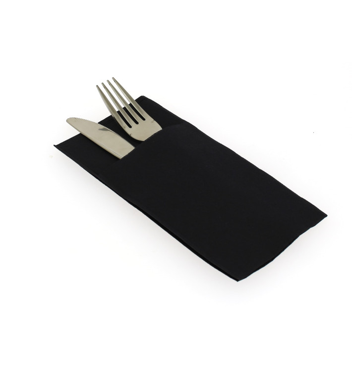 Pocket Fold Paper Napkins Black 40x40cm (960 Units)