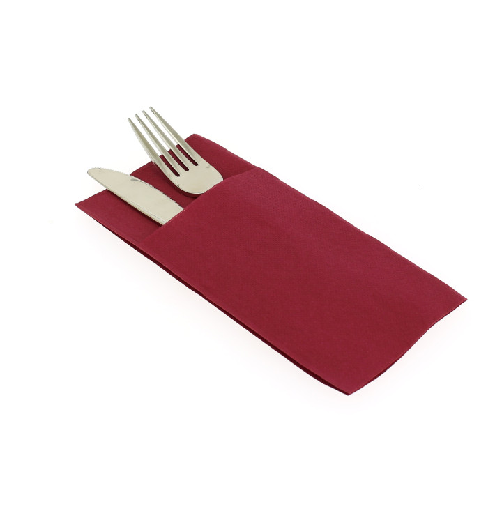 Pocket Fold Paper Napkins Burgundy 40x40cm (30 Units) Pocket Fold Paper Napkins Burgundy 40x40cm (30 Units)