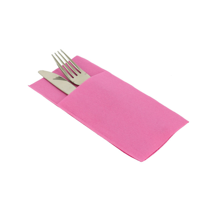 Pocket Fold Paper Napkins Fuchsia 40x40cm (30 Units) Pocket Fold Paper Napkins Fuchsia 40x40cm (30 Units)