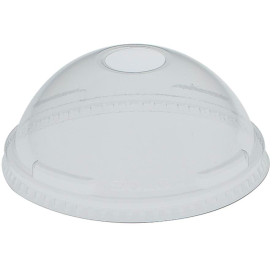 Plastic Dome Lid with Hole PET Crystal Ø10,7cm (25 Units)