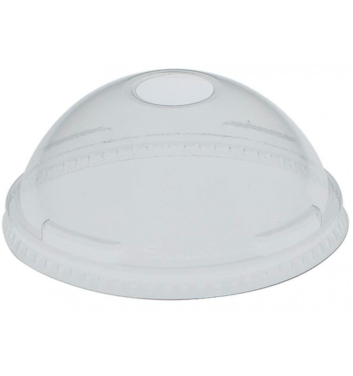Plastic Dome Lid with Hole PET Crystal Ø10,7cm (25 Units)