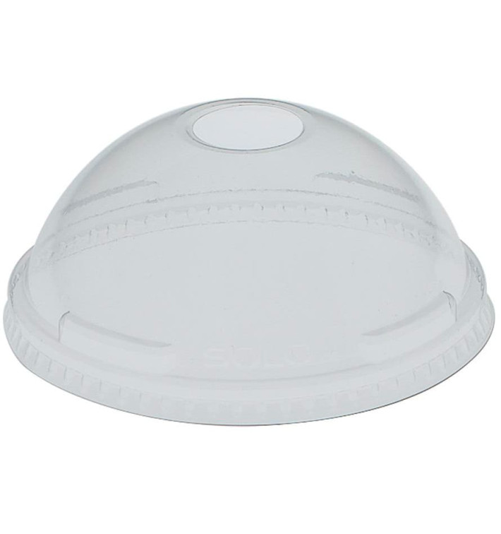 Plastic Dome Lid with Hole PET Crystal Ø10,7cm (25 Units)