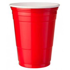 Plastic Cup PS Red American Party 470ml (50 Units)