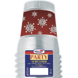 Plastic Cup PS Crystal "Diamant" "Snowflake" 200ml (10 Units)