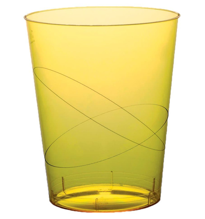 Plastic Cup PS "Moon" Yellow Clear 350ml (400 Units)